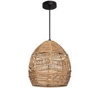 LEDKIA LIGHTING - Suspension Papier Tressé Beyawo | Éclairage E27 220-240V | Design Unique et Élégant | Câble Réglable | Utilisation Polyvalente: Maison, Restaurant, Café, Naturel