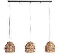 TechBrey Suspension Papier Tressé Mahali 3 Spots ILUZZIA Naturel Naturel G