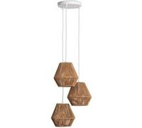 TechBrey Suspension Papier Tressé Trilla 3 Spots Brun Brun G