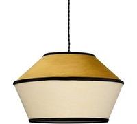 LEDKIA LIGHTING - Suspension Velours Trompa | Design élégant et unique | Compatible ampoules LED E27 | Câble réglable | Usage intérieur varié, Moutarde, Aluminium