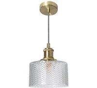 LEDKIA LIGHTING - Suspension Verre Matisse | Design Classique et Élégant | Ampoule E27 Non Incluse | Pour Salle à Manger, Salon, Cuisine | 1520 mm x Ø170 mm, Doré, Métal