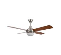 TECHBREY Ventilateur de Plafond Navy silencieux avec telecommande et 3 Vitesses, Minuterie, Couleur Bois-Nickel 110cm Moteur AC