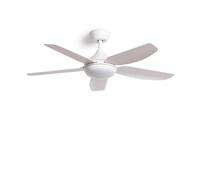 TECHBREY - Ventilateur de Plafond Silencieux Dokós | Moteur DC Économe en Énergie | Télécommande avec 6 Fonctions | LED CCT 18W | Mode Été/Hiver, Blanc, Avec lumière, ABS