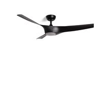 TECHBREY Ventilateur de plafond silencieux Egina noir 132 cm Moteur DC Télécommande avec lumière Oui