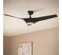 TechBrey Ventilateur de Plafond Silencieux Egina Noir 132cm Motor DC Contrôleur mural + télécommande Avec lumière Oui Noir