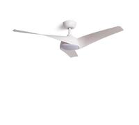TECHBREY Ventilateur de Plafond Silencieux Eubea 132cm Moteur DC Blanc Télécommande Avec lumière Non Blanc