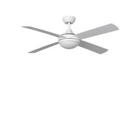 TECHBREY - Ventilateur de Plafond Silencieux | Moteur DC Éco-énergétique | Télécommande Incluse | Mode Été/Hiver | 6 Vitesses, Blanc Navy, 132 cm, Bois