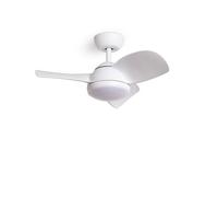 TECHBREY Ventilateur de Plafond Silencieux Poros 35W 76cm Moteur DC Blanc Contrôleur mural + télécommande Avec lumière Oui Blanc