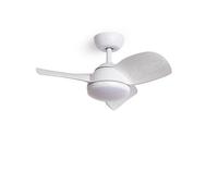 TECHBREY Ventilateur de Plafond Silencieux Poros 35W 76cm Moteur DC Bois blanc Contrôleur mural + télécommande Avec lumière Oui Bois blanc