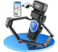 TECHCYC Antivol Vélo Pliable 90cm | Certifié ART avec Compartiment GPS | Acier Trempé | 3 Clés Incluses | Fixation Silencieuse Sans Cliquetis | Compatible Vélo électrique, VTT, Moto et Trottinette