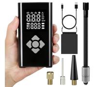 TECHCYC Pompe à Vélo Électrique 150PS, Compresseur à Air Portatif 7.4v 2x2000 mAh avec Adaptateurs de Buse, Gonfleur Electrique avec Fonction D'arrêt Automatique, pour Vélo, Voiture, Moto, Balle