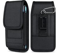 TechDealsUK Étui à Mousqueton avec Boucle de Ceinture et Fermeture Velcro, étui en Nylon pour iPhone 11 12 13 14 X XS XR 11 Pro