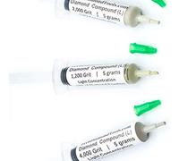 TechDiamondTools Lot de 3 seringues de 5 g de pâte de rodage diamantée - Grains 1200 2000 4000 - Maillage - Avec concentration légère (10%) de poudres de diamant