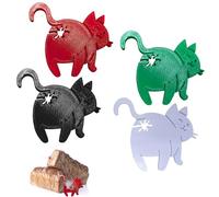 TECHEEL Cat But Bread Lot de 4 clips à pain avec cul de chat pour sachets amusants en forme de cul de chaton Clips à pain pour pain, sac à goûter, ustensile de cuisine pour les amoureux des chats