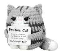 TECHEEL Chat tricoté - Cadeaux positifs - Chat positif - Chat crocheté - Porte-bonheur - Chat - Pommes de terre positives - Cadeau pour amis, collègues, famille