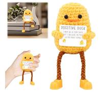 TECHEEL Jouet de Canard au Crochet Positif en Tricot - Poupée de Canard Positive - Cadeau pour Petite Amie, Famille, ami, Patient