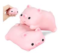 TECHEEL Lot de 2 jouets anti-cochons - Rose - Jouet anti-stress - Jouet à presser - Jouet à presser - Jouet pour autisme - Cadeau de fête pour enfants