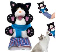 TECHEEL Marionnette à main pour chat Poupée de lutte Jouet interactif pour chat Cadeaux pour enfants