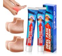 TECHEEL Pommade à l'éperon calcanéen - Crème contre les éperons calcanéens - Avec 2 paires de coussinets en silicone - Pour talons, poignets, chevilles, muscles, articulations