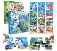 TECHEEL Puzzle cube en bois magnétique 3D 6 en 1 - Jouet en bois pour enfants à partir de 3, 4, 5 ans - Cadeau pour garçons et filles