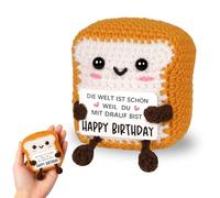 TECHEEL Toasts positifs faits à la main - Poupée de toast tricotée - Cadeau d'anniversaire pour femme - Cadeau d'anniversaire pour petite amie, femme, maman - Anniversaire