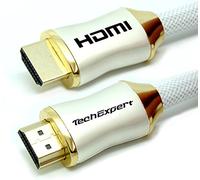TechExpert Câble hdmi 2.1 8K 4K 120Hz Professionnel Ultra HD 2160p 1m 3D HDR 48GB/Sec eArc Blanc