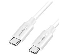 TechExpert Câble USB C vers USB C Charge Rapide 60W 10gb/sec blanc 1 mètre | compatible smartphones et iphone usb C, macbook, switch