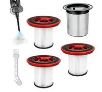 techextra Lot de 4 filtres de rechange pour aspirateur sans fil Bosch Unlimited série 7 BSS715CARP/ BBS711W, 3 filtres HEPA lavables en 1 pré-filtre en acier inoxydable avec brosse de nettoyage