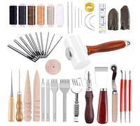 Techfection Kit de Travail du Cuir - Outils et Fournitures Artisanat DIY pour la Main