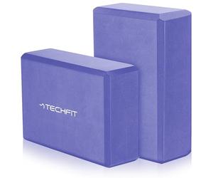 TechFit Mattoncino da Yoga in Schiuma EVA ad Alta Densità, Leggero e Antiscivolo, Supporto Ideale per Yoga, Pilates, Stretching - Set da 2 Pezzi, Dimensioni 9x6x3 Pollici (23x15x7.6 cm)