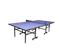 TechFit Tavolo da Ping Pong per Interni - Dimensioni tornei, Robusto Pannello in Resina melaminica da 4mm con Strato Protettivo AntiGraffio,Pieghevole, Blue