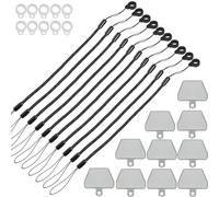 TECHGEAR 10 Pack Attache pour Stylet, Sangle à Ressort rétractable de 8 Pouces (2 Boucles) Cordon élastique Universel Anti-Perte pour stylos/Crayons tactiles, Attache pour étui de Tablette