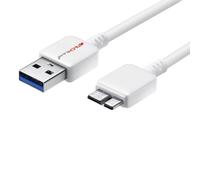 TECHGEAR [1m] Micro USB 3.0 Câble Chargeur et Transfert de Données Synchronisation pour Samsung Galaxy Note 3, Galaxy S5 etc (BLANC)