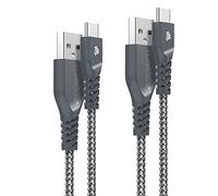 TECHGEAR 2 Pack (1M) Câble USB C Tressé Chargeur/Transfert de Données Haute Durabilité Type C Kompatibel mit Galaxy Tab S6 Lite, Tab A7 10.4", T510, Tab A8 10.5" Tab S8 Plus/Ultra S7 S6 S5e S4 S3