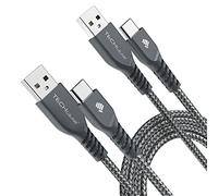 TECHGEAR 2 Pack (2M) Câble USB C Tressé Chargeur/Transfert de Données Haute Durabilité Type C Kompatibel mit Galaxy Tab S6 Lite, Tab A7 10.4", T510, Tab A8 10.5" Tab S8 Plus/Ultra S7 S6 S5e S4 S3