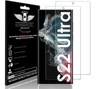 TECHGEAR 2 Pack Protecteur d'écran pour Samsung Galaxy S22 Ultra [Screen Angel] [Lecture Empreinte Digitale] [Usage avec Coque] [Sans bulle] [Couvre écran en entier] Film TPU flexible transparent HD