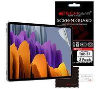 TECHGEAR 2 Pack Protection d'Écran pour Galaxy Tab S7 11,0 pouces (SM-T870 / SM-T875), Film de Protection Écran Ultra Clair avec Chiffon et Carte d'Application Compatible avec Samsung Galaxy Tab S7