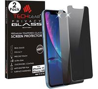 TECHGEAR [2 pack] Protection Écran Anti Espion pour iPhone 11 / XR - Protecteur d'Écran Verre de Confidentialité en Verre Trempé Anti-Espion Compatible avec iPhone 11 / XR