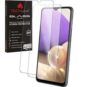TECHGEAR 2 pack verre trempé Compatible avec Samsung Galaxy A32 5G, Housse de protection d'écran en verre trempé [Bord rond 2.5D] [Dureté 9H] [Clarté cristalline] [Résistant aux rayures] [Sans bulles]