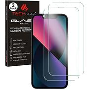 TECHGEAR 2 Pack Verre Trempé iPhone 16e, iPhone 14, iPhone 13/13 Pro - Protecteur d'Écran en Verre Trempé [2.5D Bord Arrondi] [Dureté 9H] [Clair Crystal] [Anti Rayures] [Sans Bulles] Vitre