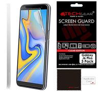 TECHGEAR [3 Pack] Protection d'Écran pour Galaxy J6 Plus, J6+ 2018, Film de Protection Ultra Clair avec Chiffon de Nettoyage et Carte d'Application Compatible pour Samsung Galaxy J6+