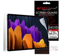 TECHGEAR 3 Pack Protection d'Écran pour Galaxy Tab S7 Plus 12.4 pouces (SM-T970 / SM-T975), Film de Protection Écran Ultra Clair Compatible avec Samsung Galaxy Tab S7 Plus