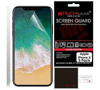 TECHGEAR [3 Pack] Protection d'Écran pour iPhone 11 Pro, iPhone XS - Film de Protection Ultra Clair avec Chiffon de Nettoyage et Carte d'Application Compatible pour iPhone 11 Pro, iPhone XS, X