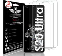 TECHGEAR 3 Pack Protection Ecran Galaxy S20 Ultra [Screen Angel Édition] [Prise en charge des empreintes digitales à l'écran][Case Friendly] [Anti-bulle] [Film HD TPU, couverture d'écran complète]