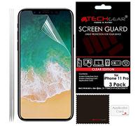 TECHGEAR [3 Pack] Protection Ecran pour iPhone 11 Pro - Film de Protection Écran ULTRA CLAIR avec Chiffon de Nettoyage & Carte d'Application Compatible avec iPhone 11 Pro 5.8