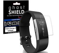 TECHGEAR [4 Pack] Protection Écran pour Fitbit Charge 2 [ghostSHIELD] Film de Protection Souple en TPU avec Protection Totale de l’Écran Compatible pour Bracelet de Remise en Forme Fitbit Charge 2