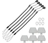 TECHGEAR 5 Pack Attache pour Stylet, Sangle à Ressort rétractable de 8 Pouces (2 Boucles) Cordon élastique Universel Anti-Perte pour stylos/Crayons tactiles, Attache pour étui de Tablette