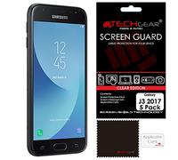 TECHGEAR [5 Pack] Protection d'Écran pour Galaxy J3 2017, Film de Protection Ultra Clair avec Chiffon de Nettoyage et Carte d'Application Compatible pour Samsung Galaxy J3 2017 (Séries SM-J330)