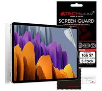 TECHGEAR 5 Pack Protection d'Écran pour Galaxy Tab S7 11,0 pouces (SM-T870 / SM-T875), Film de Protection Écran Ultra Clair avec Chiffon et Carte d'Application Compatible avec Samsung Galaxy Tab S7
