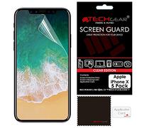TECHGEAR [5 Pack] Protection d'Écran pour iPhone 11 Pro, iPhone XS - Film de Protection Ultra Clair avec Chiffon de Nettoyage et Carte d'Application Compatible pour iPhone 11 Pro, iPhone XS, X